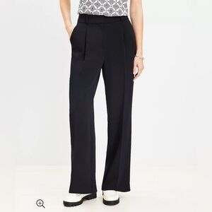 LOFT Black Wide-Leg Peyton Trousers 12P
